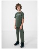 4F Παιδικό παντελόνι φόρμας φούτερ για αγόρι χακί